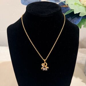 Nina Ricci NR Crystal Bow Necklace